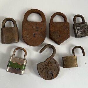 Vintage Metal Padlocks Collection VARIOUS STYLES  NO KEYS